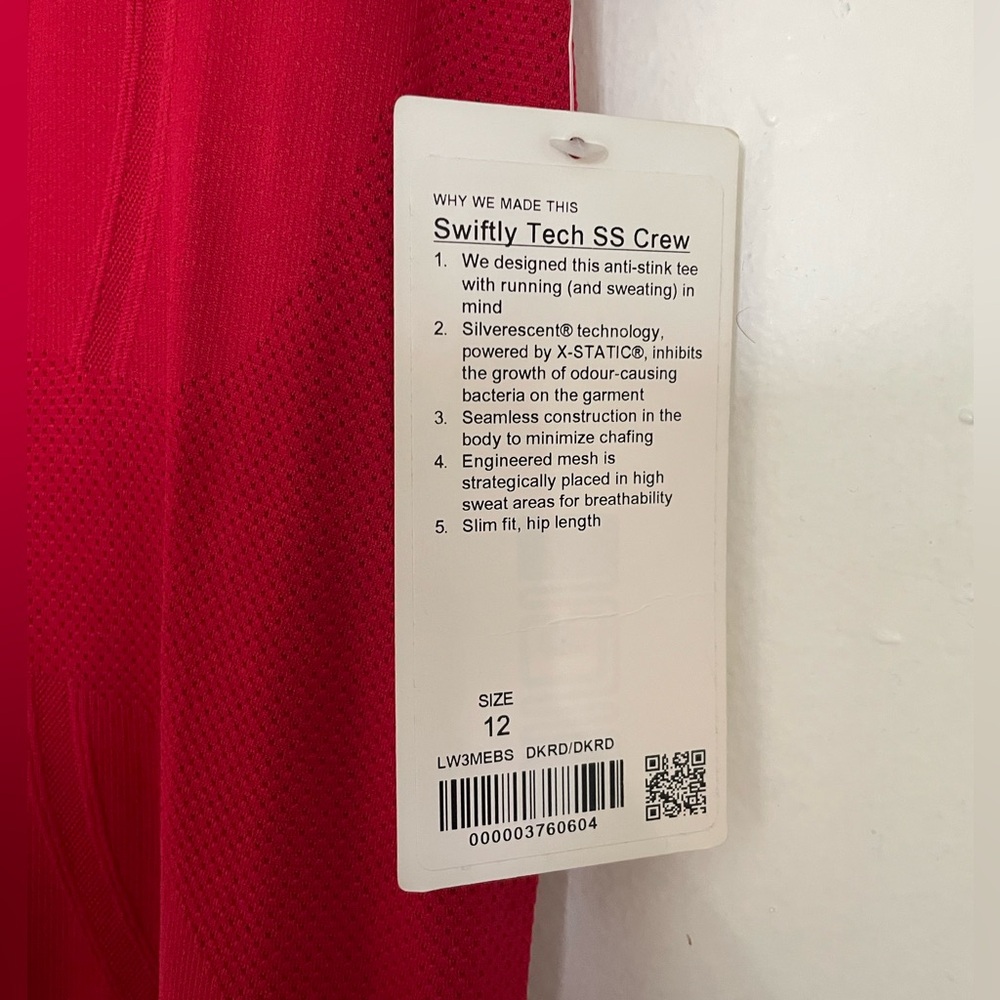 lululemon athletica Red Swiftly Tech SS Crew